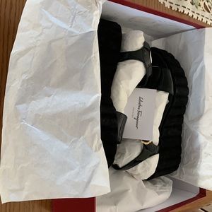 A Salvatore Ferragamo black sandal